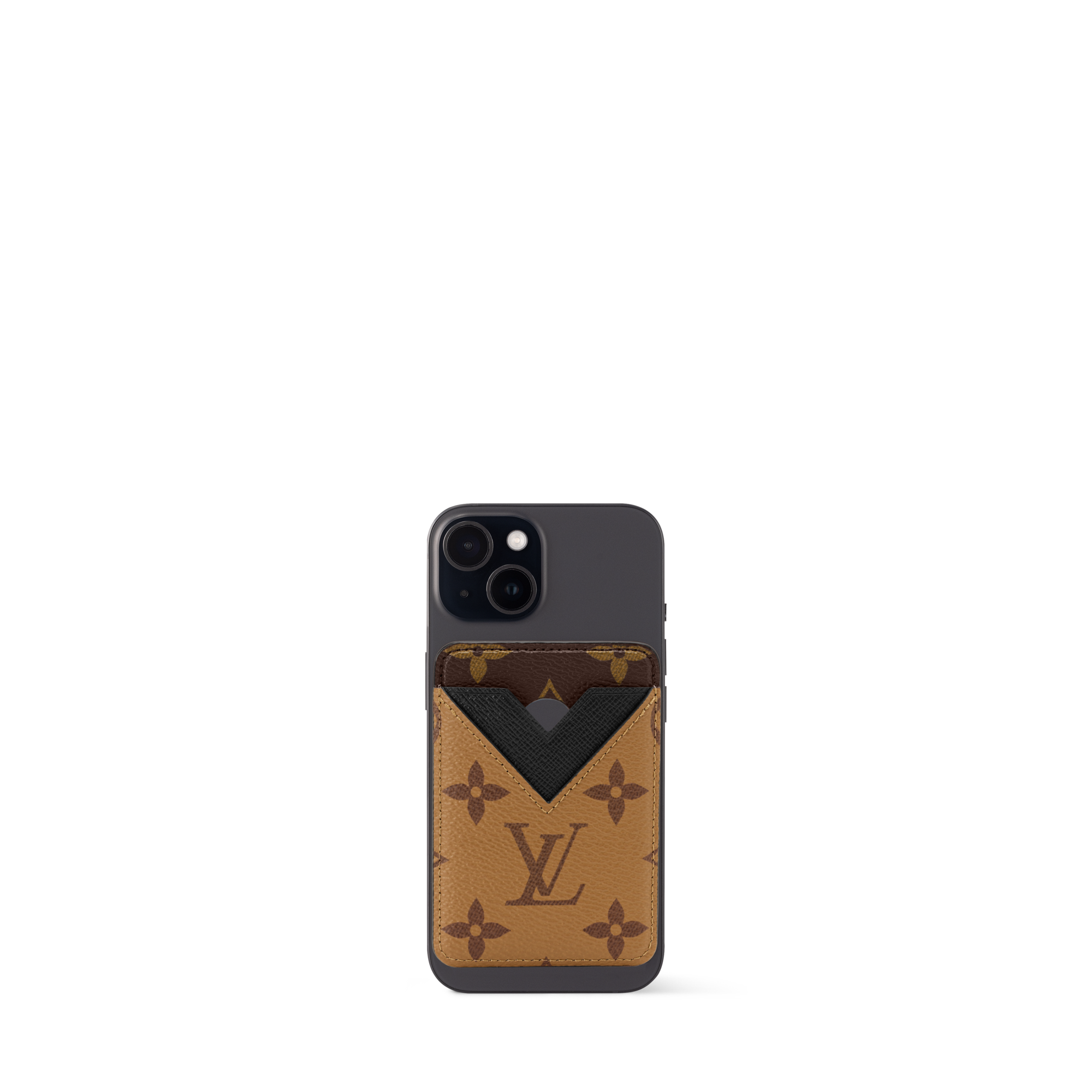 LOUIS VUITTON ペン置き Magnetic Card Holder Monogram Reverse - Women - Small Leather